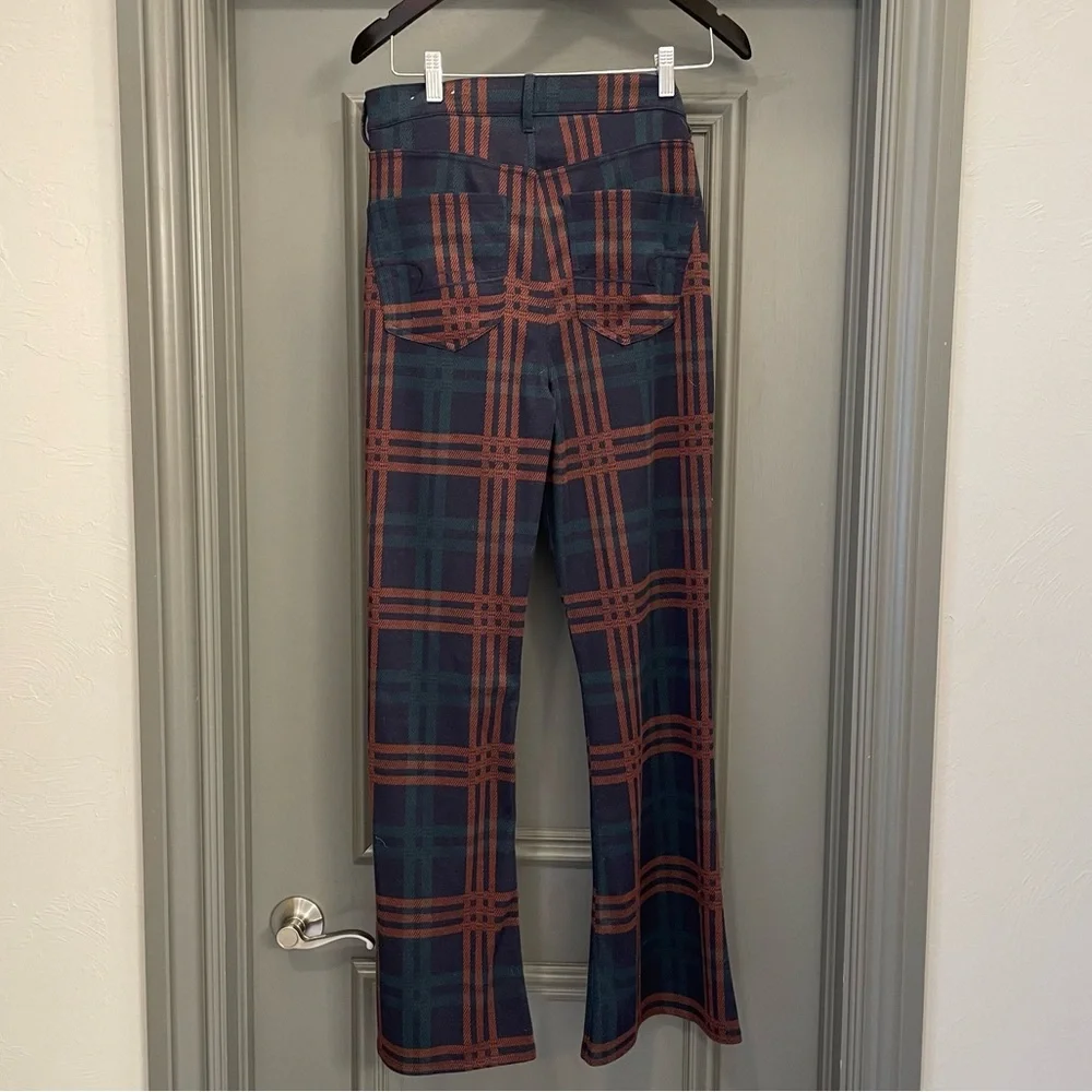 American Eagle Knit Flare Plaid Pants Size 8 - Picture 5 of 5